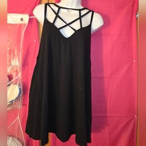 Torrid Black Strappy Tank Top Super Soft Knit Size 2
